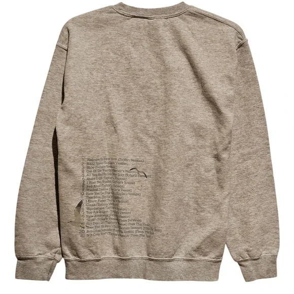 Taylor Swift 1989 Taylors Version Crewneck Sweatshirt Heather Grey Size S - Picture 4 of 8